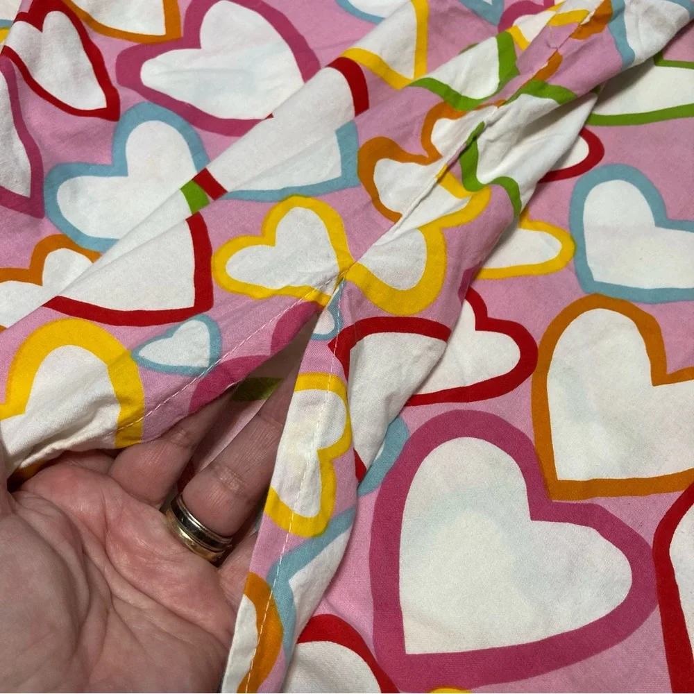 IKEA Hearts Vitaminer Hjarta Pink White Cotton Reversible Duvet Cover Twin